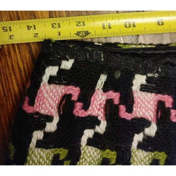 BOHO VTG MILLY of New York Embroidery Mod 70s Skirt Green Pink Black Mini Sz 2 - Picture 4 of 9